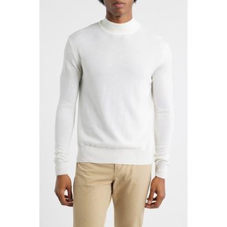Aur&eacute;lien Cashwool Mock Neck Sweater in Ivory at Nordstrom, Size Xx-Large