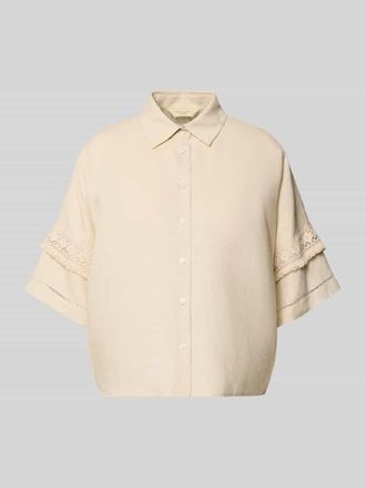 Max Mara Loose Fit Hemdbluse aus reinem Leinen Modell PALA in Sand, Gr&ouml;&szlig;e 40