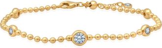 Crislu Cubic Zirconia Station Ball Chain Bracelet in Gold at Nordstrom
