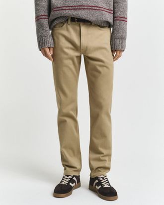 GANT Men Regular Fit Soft Twill Jeans (40/34) WOODY BEIGE