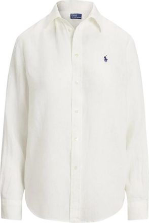 Ralph Lauren Classic Fit Linnen Overhemd - Dames - Overhemden - Wit - S - Linnen - Overhemden
