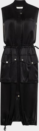 Co Sleeveless Silk Midi Cargo Dress