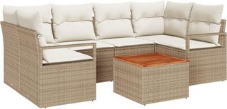 vidaXL Vidaxl - Garden Sofa Set 7 pcs Beige, white