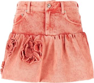 Ganni Pink Denim Jeans Skirt