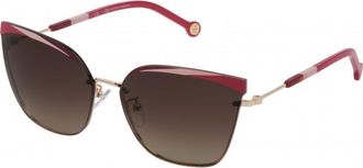 Carolina Herrera Womens SHE147-640H33 SHE147 64 640H33 Sunglasses - Gold - One Size