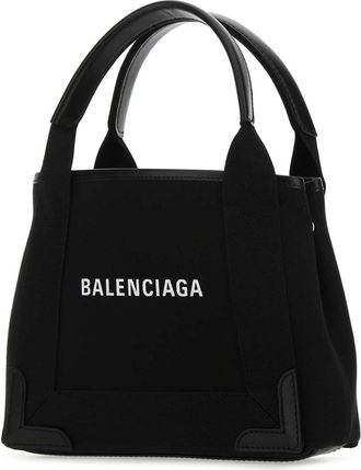 Balenciaga Womens Black Canvas Cabas Navy Xs Handbag 1000 T Cotton Borse A Mano Bag