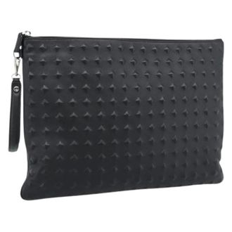 MCM Pre-owned Clutch Bag - Dames - Pre-owned - Zwart - Maat: ONE Size Leer