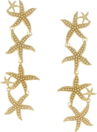 Olivia Welles Starfish Faux Pearl Trail Drop Earrings in Gold /White at Nordstrom Rack