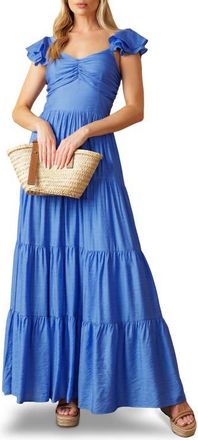 Flying Tomato Tiered Maxi Dress in Periwinkle at Nordstrom, Size Medium