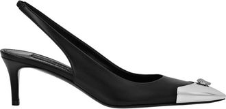 Philipp Plein Leren Slingback Schoenen Skull Strass - Dames - Pumps - Zwart - 38 EU - Leer - Schoenen