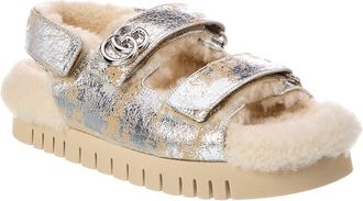 Gucci Gg Logo Leather Sandal