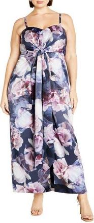 City Chic Kamari Print Sleeveless Maxi Dress in Crystal Floral at Nordstrom Rack, Size 14W