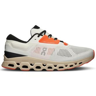 On Mens Cloudstratus 3 Running Shoes In Undyed White Sand