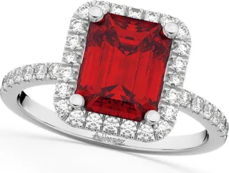 Allurez Ruby & Diamond Engagement Ring 14k in 3.32Ct/white Gold at Nordstrom, Size 6.5