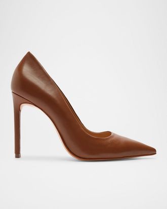Schutz 100mm Lou Leather Pointed-Toe Pumps