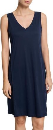 Hanro Pure Essence Cotton Tank Nightgown in Deep Navy at Nordstrom, Size X-Small