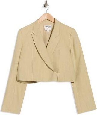 TWP Hunter Cropped Linen Blazer in Safari at Nordstrom Rack, Size Xx-Small