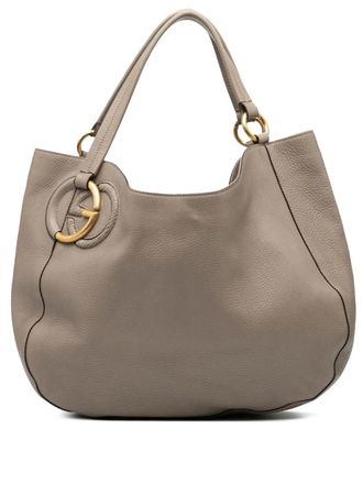 Gucci 2000-2015 Medium Pebbled Calfskin Twill tote bag - Brown