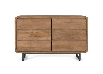 Giner&Colomer Aparador de madera de mango 130 cm estilo n&oacute;rdico contempor&aacute;neo