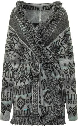 Alanui Omslag Cardigan - Dames - Vesten - Grijs - S - Kasjmier - Truien & Vesten
