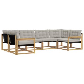 vidaXL Conjunto De Sof&aacute;s De Exterior 6 Pcs Blanco Y Gris Claro Vidaxl