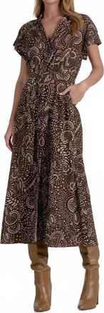 Elan Blakey Maxi Dress In Brown Nazcav