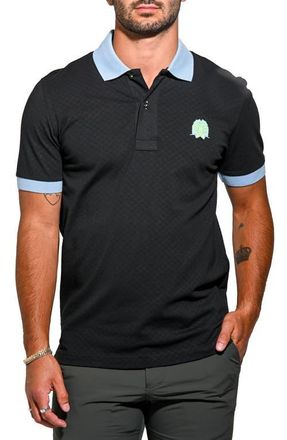 Maceoo Mozartsquaretip Stretch Nylon Polo in Black at Nordstrom, Size 6
