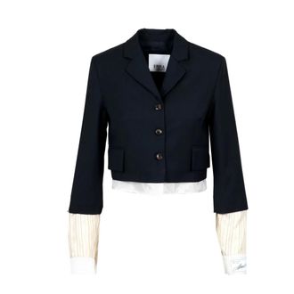 Erika Cavallini Semi Couture Dames, Jassen, Blauw, Maat: S Wol