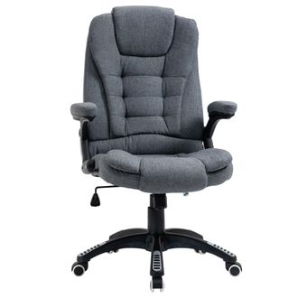 Vinsetto High Back Home Office Chair Swivel Linen Fabric Desk Chair - Dark Grey | TJ Hughes