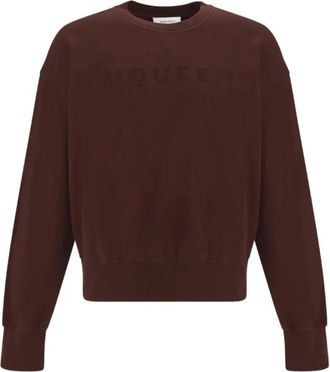 Alexander McQueen Madder Tonal Sweatshirt Met Logo Print - Heren - Sweatshirts - Bruin - M - Katoen - Hoodies & sweatvesten