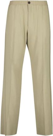 Ferragamo Casual Fit Cr&ecirc;pe Broek - Heren - Wijde Broeken - Beige - L - Katoen - Broeken