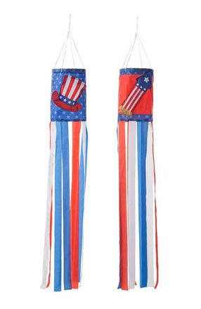 Glitzhome Set of 2 Patriotic Americana Hat Firecracker Windsocks in Blue at Nordstrom, Size Medium