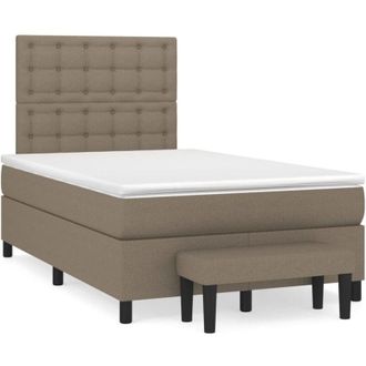 vidaXL Vidaxl - Cama Box Spring Con Colch&oacute;n Tela Gris Taupe 120x190 Cm