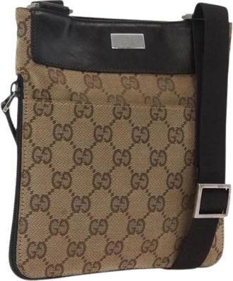 Gucci Pre-owned Vintage GG Canvas Schoudertas - Dames - Vintage Schoudertas - Beige - ONE Size - Vintage