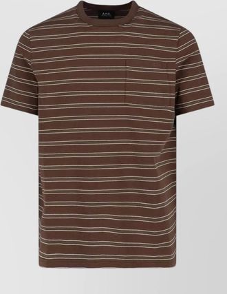 A.P.C. striped short sleeve t shirt chest pocket