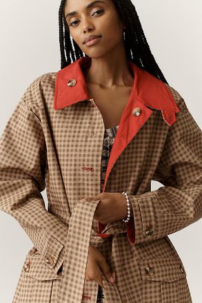 Damson Madder Anja Reversible Organic Cotton Trench Coat Jacket