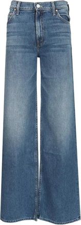 Mother The Rerun Zip Sneak Jeans - Dames - Loose Fit Jeans - Blauw - W25 - Katoen - Jeans