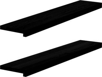 vidaXL Vidaxl - Davanzali 2 pz Marrone Scuro 100x20x2 cm Legno Massello Rovere