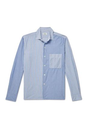 Hartford Patchwork Striped Cotton Oxford Shirt