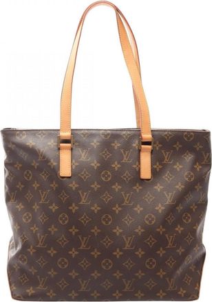 Louis Vuitton Brown Coated Canvas Leather Handbag Tote Bag (Pre-Owned)