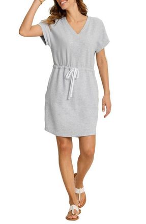 Tommy Bahama Marina del Mar Cotton Fleece V-Neck Dress in Summer Grey Heather at Nordstrom, Size X-Small