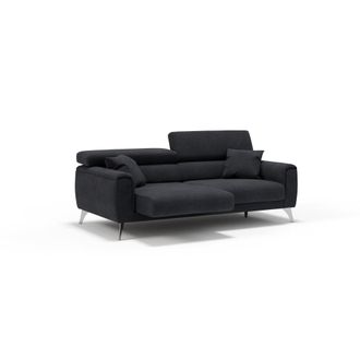 Divani.Store Sof&aacute; con asientos deslizantes impermeable 199 cm negro