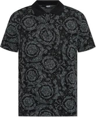Versace Polo met Barocco patroon - Heren - Polos - Zwart - 2XL - Tops