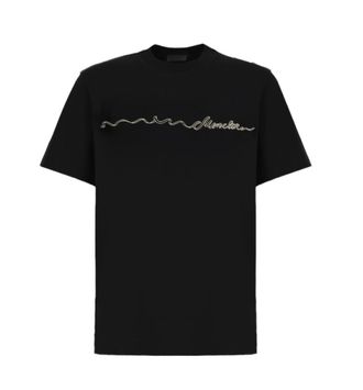 Moncler Black Crew Neck Logo T-Shirt