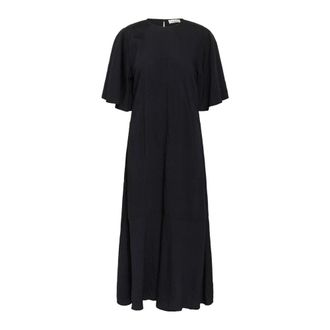 Soaked In Luxury Vrouwelijke Zwarte Jurk Slemmy Stijl - Dames - Maxi kleedjes - Zwart - XL - Leer - Kleedjes