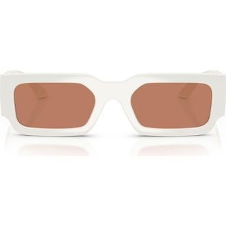 Versace 54mm Rectangular Sunglasses in Talc /Brown at Nordstrom