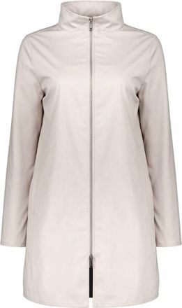 Moorer Womens Mid Length Stand Collar Down Jacket In Cream
