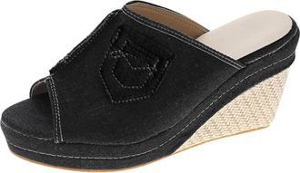 Generic Womens Sandals Mules Platform Summer High Wedge Heel Summer Sandals Womens Elegant Comfortable Sandals with Heel Toe Sandals Non-Slip Sandals Breathab