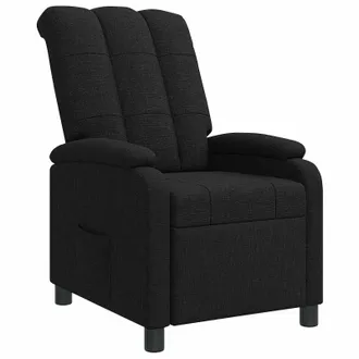 vidaXL Poltrona Reclinabile Nero Tessuto Vidaxl