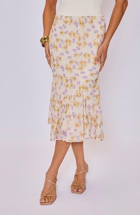 VICI Collection Honey Hues Floral Midi Skirt in Cream Multi at Nordstrom, Size X-Small